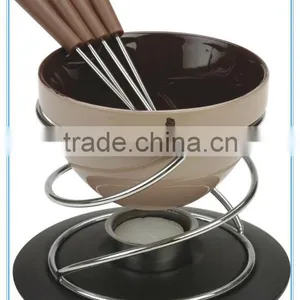 Ceramic Cheese Fondue Set With Forks thumbnail-1