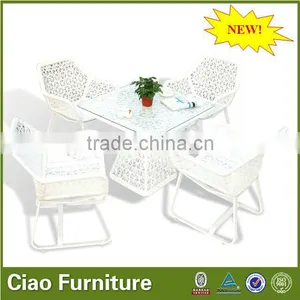 Rattan Furniture Flower Weaving Coffee Table Set thumbnail-2