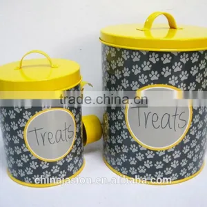 Metal Dog Food Container Set Tin Storage Box With Lid thumbnail-1