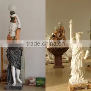 Hand Carved Europe Style Lamp Lady Figure Statue (white / Black / Yellow / Red) thumbnail-2