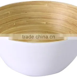 Bamboo Bowls and Spoon Set/ Eco-friendly Spun Bamboo Salad Bowls thumbnail-2