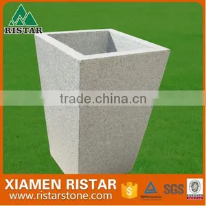 Factory Sale White Granite Stone Garden Flower Pot thumbnail-1