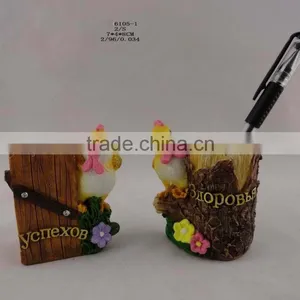Resin Chick Figurine Pen Container for New Year Symbol Decor thumbnail-5