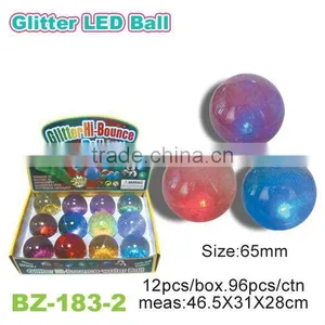 65mm Light Up Glitter Bouncy Balls thumbnail-1
