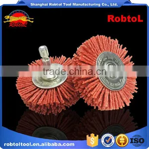 75mm Circular Abrasive Hex Shank Nylon Filament Wheel Shaft Mounted Spindle Deburring Rust Crimped Twist Knot Bowl Non Spark thumbnail-1