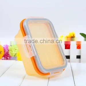 4 Sizes Collapsible Silicone Storage Container / Silicone Folding Lunch Box thumbnail-4