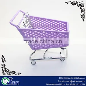 Mini Shopping Cart Hand Trolly Toy Desktop Storage Container thumbnail-1
