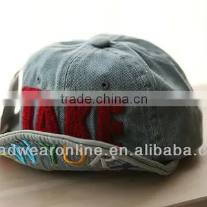 Custom New Casquette TAKE Applique/ Embroidery Distressed Turned-up Brim Caps of Children thumbnail-1