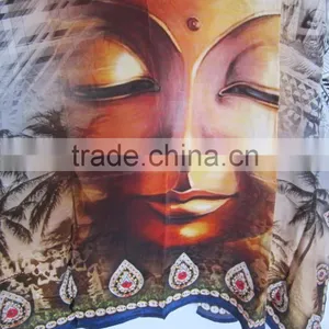 DIGITAL Print Satin Silk Kaftan CAFTAN Tunic Poncho Blouse Top thumbnail-4
