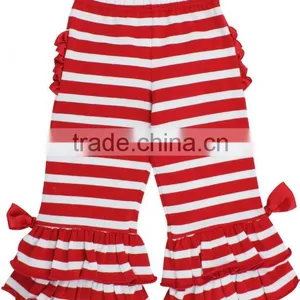 2017 New Design Kids Clothing Soft Cotton Trousers Ruffle Wholesale Orange Children Baby Pants for Girl thumbnail-1