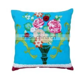Colorful Multi Patched With Heavy Embroidery and Laces Cushion Cover thumbnail-1