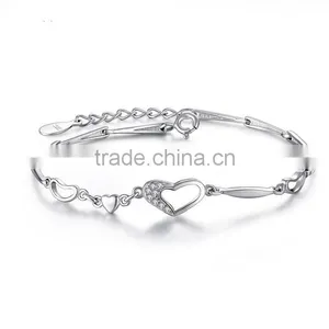 F20086N Hot Sale Latest Silver Painted Heart Bracelet Valentine's Day Jewelry thumbnail-1