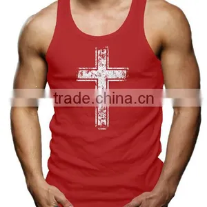 China Printing Cotton Wholesale Mens Custom Gym Stringer Vest thumbnail-4