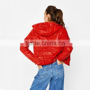 2017 OEM Short Fine Jacket With Hood Winter Bomber Warm Quilted Jacket thumbnail-6