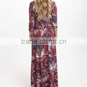 Latest Maternity Dresses With PinkBlush Fuchsia Floral Maternity Maxi Dress Fashion Women Wear WD80817-26 thumbnail-2