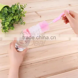 New 360 Degree Rotating Spin Sponge Brush Baby Milk Feeding Bottle Nipple Cleaning Scrubber Brushes thumbnail-3