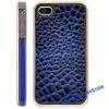 Chromed Hard Case With Pebbles Design Leather for IPhone 4/iPhone4S(Blue) thumbnail-1