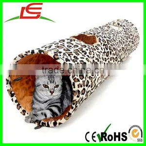 Foldable Leopard Print Plush Pet Cat Tunnel Toys thumbnail-1