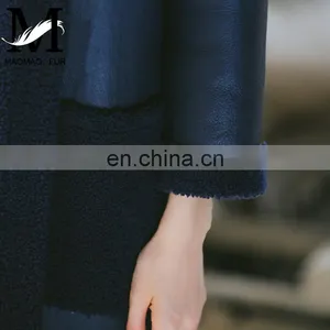 Hot Selling High Quality Wholesale Winter Sheepskin Women Long Leather Coat thumbnail-6
