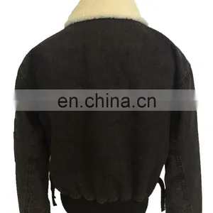 Factory OEM Padding Sherpa Collar Denim Jacket Women Wholesale thumbnail-2