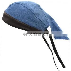 HMB-901AF11 FABRIC LEATHER BAND SKULL CAP DURAG HEAD WRAP BANDANA SKULLCAP HATS SCARF thumbnail-1