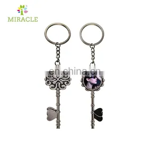 Sublimation Key Shaped Roundl Metal Keychain thumbnail-1