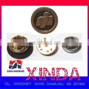 15mm Metal Alloy Round Emblem Badge With Butterfly Pin thumbnail-1