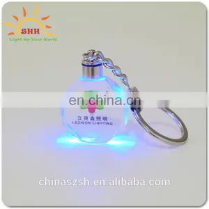 Cheap Crystal Acrylic Promotional Laser Engraved LED Light Keychain thumbnail-4