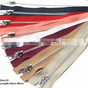 10cm-20cm 100pcs Close-End Metal Zippers With Pearl Slider, Multi-color #5 Zipper thumbnail-2