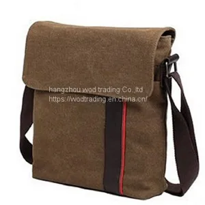 Waxed Canvas Messenger Bag With Long Shoulder thumbnail-1