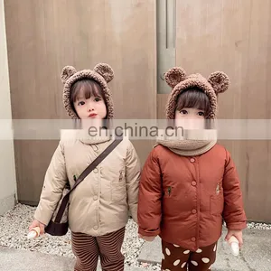 2020 Latest Design Warm Bear Embroidered Jacket for Girls Kids Baby Winter Cotton Padding Jacket thumbnail-6