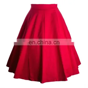 2020 New Arrivals Women Solid Color A-Line Skirts Ladies Casual Skirts Women Casual Dress thumbnail-1