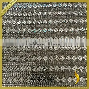 Fashion Clear Crystal Hotfix Diamante Trimming 24*40cm Rhinestone Mesh FRM-199 thumbnail-2