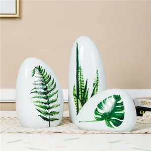 Tree Leaf Modern Simple Abstract 3D Style Ceramic Decoration For Home Office Wedding Gift thumbnail-1