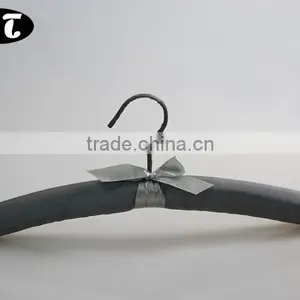 HA1249 High Quality Antislip Gray Fabric Satin Hangers thumbnail-1