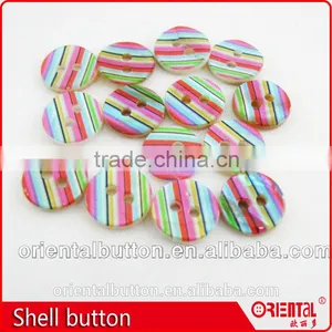 High End Printing Color Stripe Mother of Pearl Button for Shirts thumbnail-4