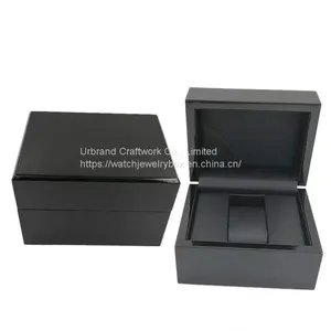 Black Bright Paint Watch Box a Single Wooden Watch Box Can Hold Cards Display Gift Boxes thumbnail-1