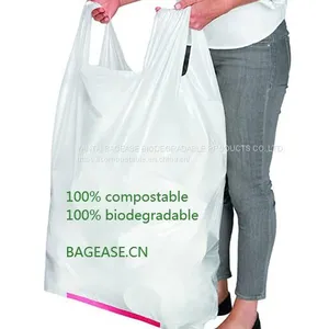 Jumbo Carrier Bags, Gallon Biodegradable and Compostable Kitchen Trash Bag,Eco Friendly Biodegradable Packaging Bags 100% Compostable Plasti thumbnail-1