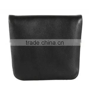 Black Soft Calf Leather Pocket Coin Holder Coin Case Coin Pouch thumbnail-4