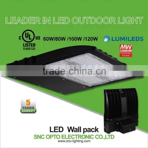 SNC Manufacturer Factory Price New Design IP65 LUMILEDS UL CUL Certified LED Wall Pack Light 80W 5 Years Warranty thumbnail-1