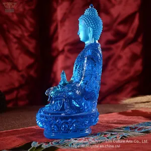 Liuli Bhaisajya Blue Medicine Buddha Statue Five Size H12cm On Stock thumbnail-2