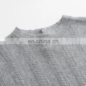 High Quality Pure Cashmere Crew Neck Dress for Ladies Winter Autumn Casual Style thumbnail-3