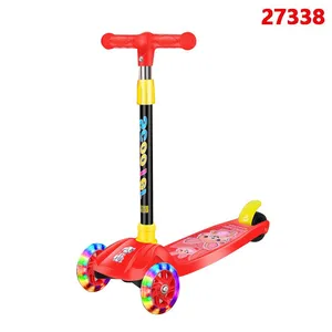 Children's Scooters Children's 3-wheel Music Glowing Folding Toys, Outdoor Sliding Sports, Boys and Girls Kids Kick thumbnail-1