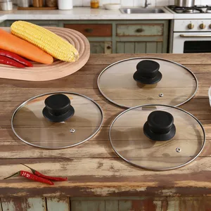 C Type Universal Tempered Glass Cooking Lid Visible Design Heat Resistant Safe Material for Home Kitchen and Restaurant Use thumbnail-2