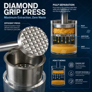Factory‑direct Acrylic Visible Manual Presser, Stainless‑Steel Press Rod, Homemade Fruit Wine, Grape & Pomegranate Juicing Equipment thumbnail-3
