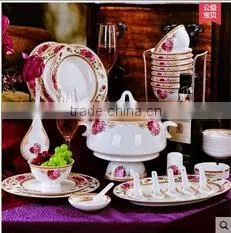 56 Pcs New House Ceramic and Porcelain Dinner Plate Set for Family thumbnail-1