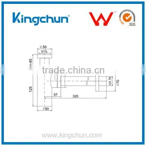 Watermark Free Samples Bathroom Shower Chrome Plated Tube Bottle Trap Sink Drain(J220) thumbnail-2