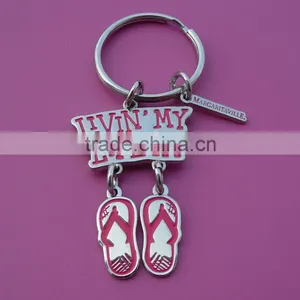 Silver Slippers With Custom Logo Metal Keychain thumbnail-1