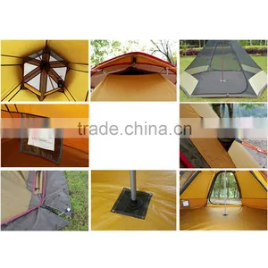 Camper Trailers Indian Double Pole Camping Layer 3 4 Person Rainproof Double Bell Tent thumbnail-6