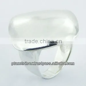 925 Sterling Silver Planet Silver Designer Ring Diamond Shape thumbnail-1
